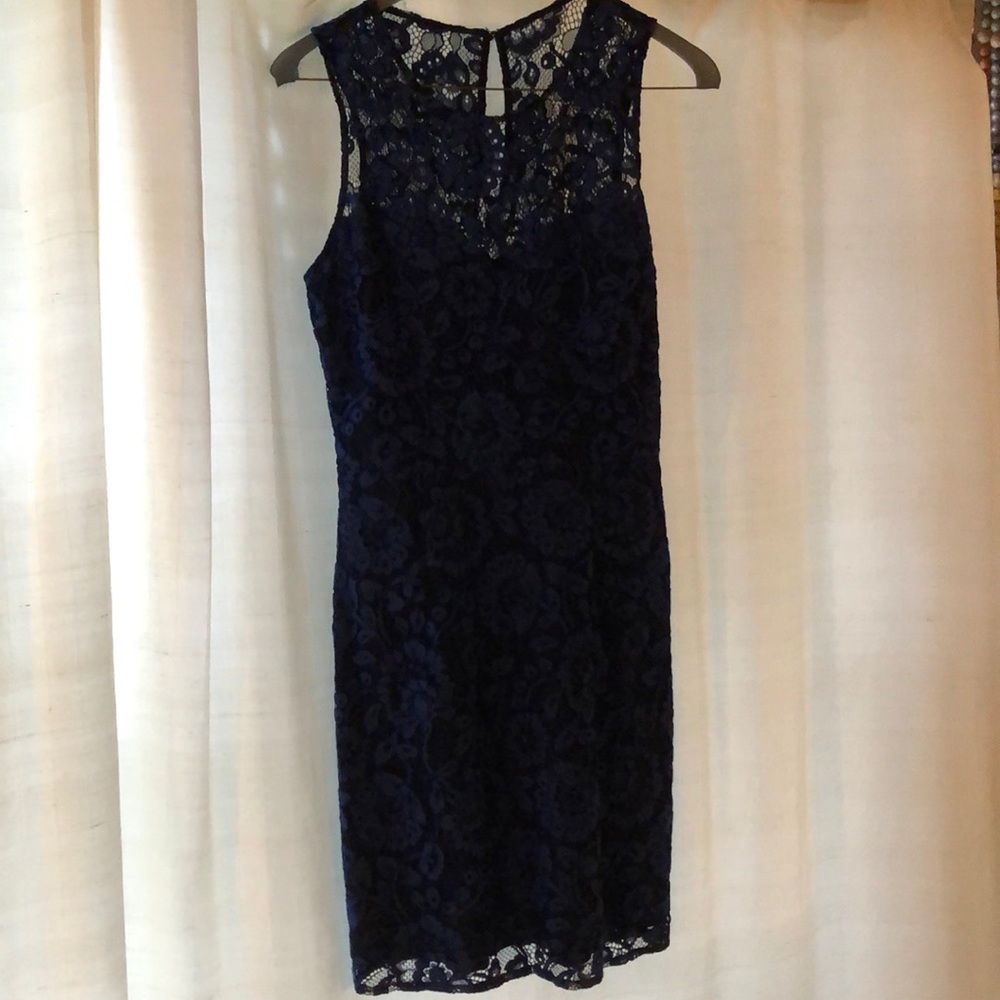 Navy blue and black lace midi dress by BB Dakota